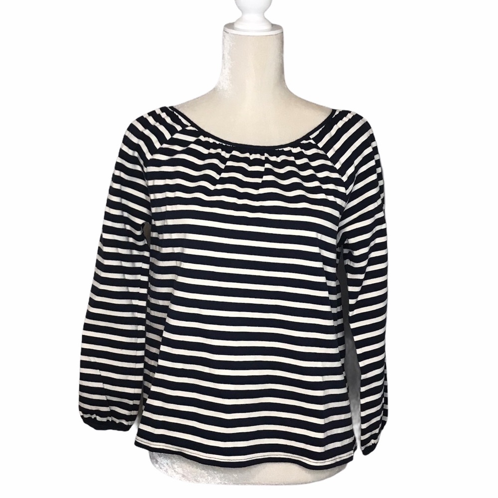 J. Crew Striped Peasant Top